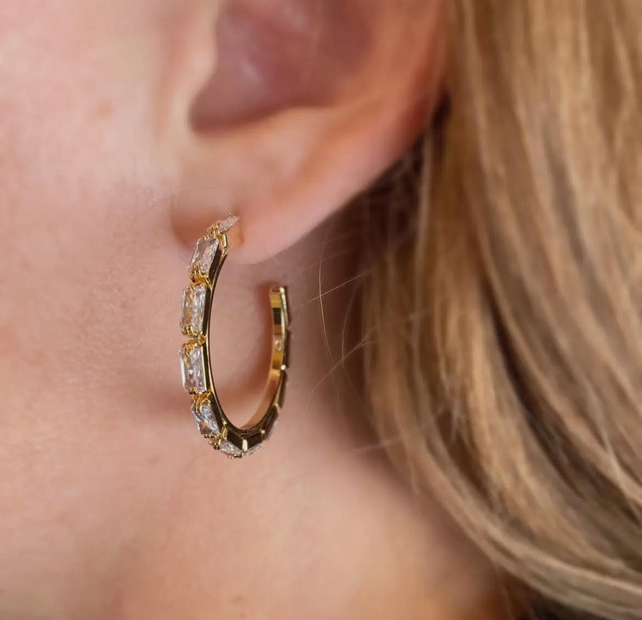 Baguette Hoop Earrings