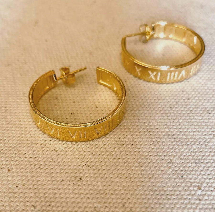 Estate Roman Numeral Earrings