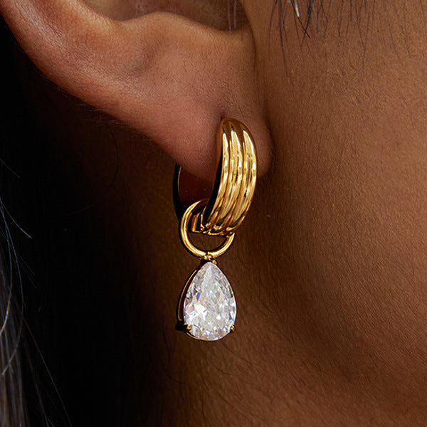 Crystal Tear Earrings